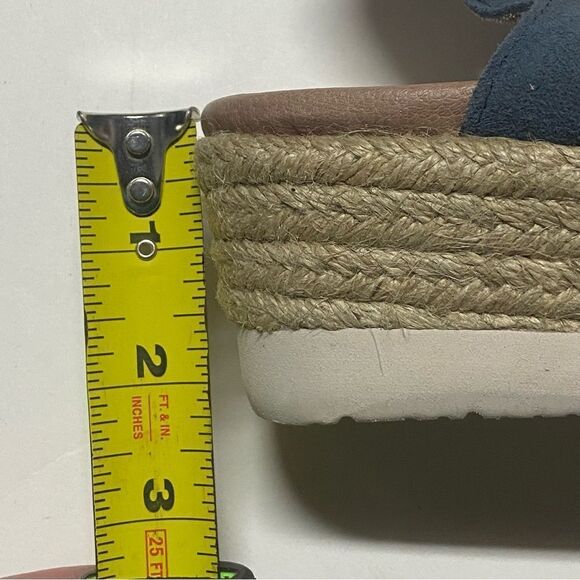Earth Buran Azalea Wedge Blue Suede Leather Sandals shoes espadrille 9.5 - Picture 10 of 10